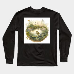 Watercolor Frog Pond Long Sleeve T-Shirt